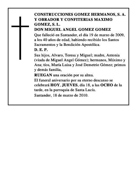 DON MIGUEL ANGEL GOMEZ GOMEZ
