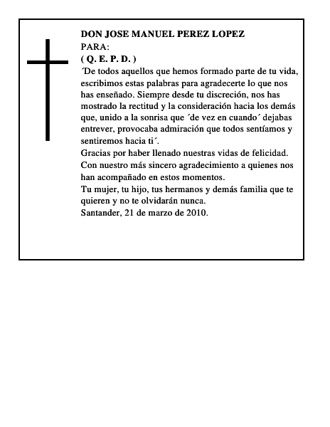 DON JOSE MANUEL PEREZ LOPEZ