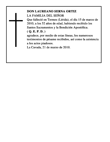 DON LAUREANO SERNA ORTIZ