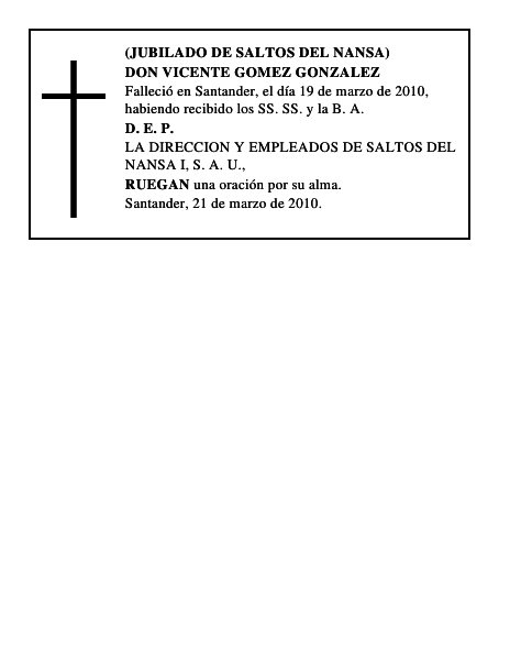 DON VICENTE GOMEZ GONZALEZ