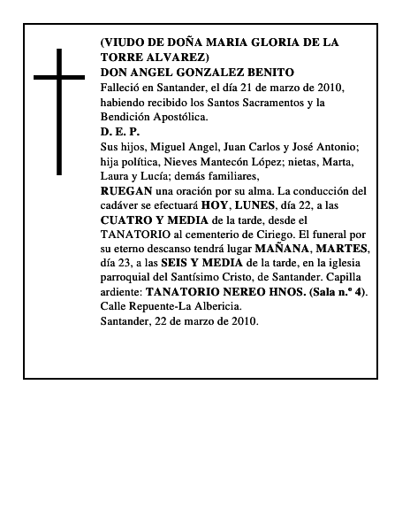 DON ANGEL GONZALEZ BENITO
