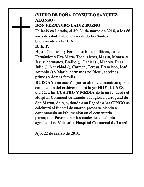 DON FERNANDO LAINZ BUENO