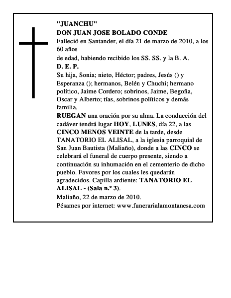 DON JUAN JOSE BOLADO CONDE