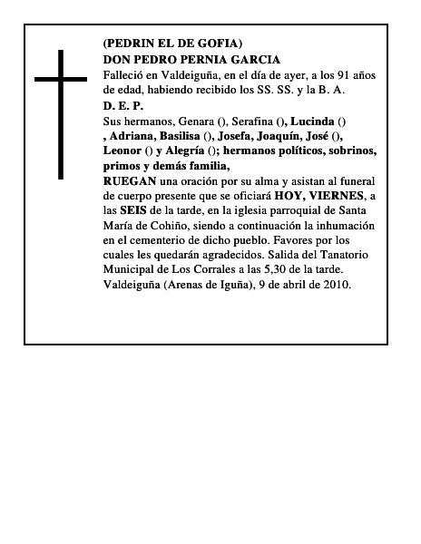 DON PEDRO PERNIA GARCIA
