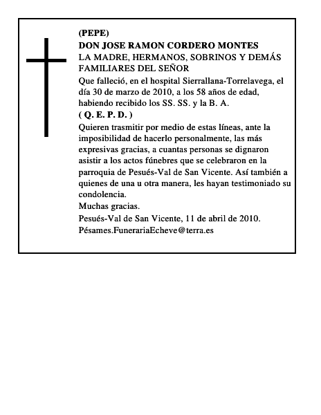 DON JOSE RAMON CORDERO MONTES