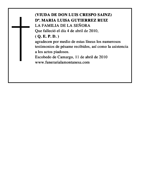 Dª. MARIA LUISA GUTIERREZ RUIZ