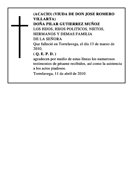 DOÑA PILAR GUTIERREZ MUÑOZ
