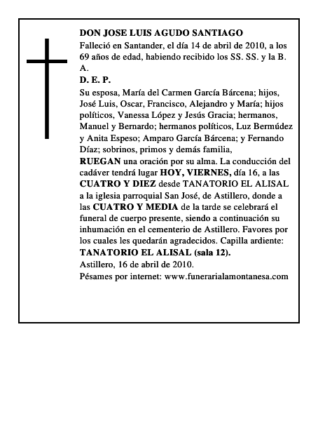 DON JOSE LUIS AGUDO SANTIAGO