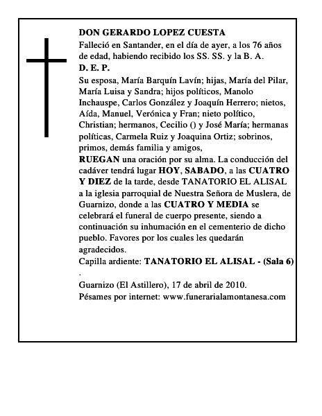 DON GERARDO LOPEZ CUESTA