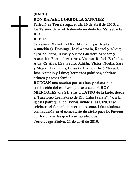 DON RAFAEL BORBOLLA SANCHEZ