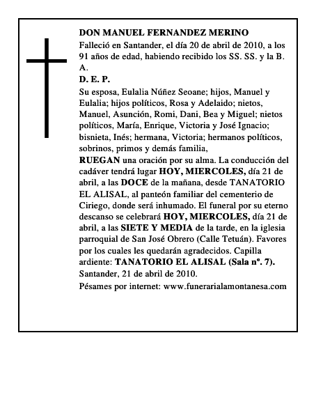 DON MANUEL FERNANDEZ MERINO