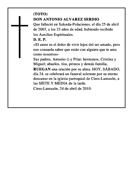 DON ANTONIO ALVAREZ SERDIO