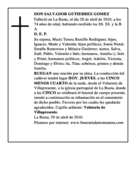 DON SALVADOR GUTIERREZ GOMEZ