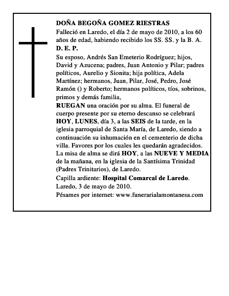 DOÑA BEGOÑA GOMEZ RIESTRAS