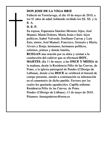 DON JOSE DE LA VEGA BRIZ