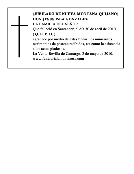 DON JESUS ISLA GONZALEZ
