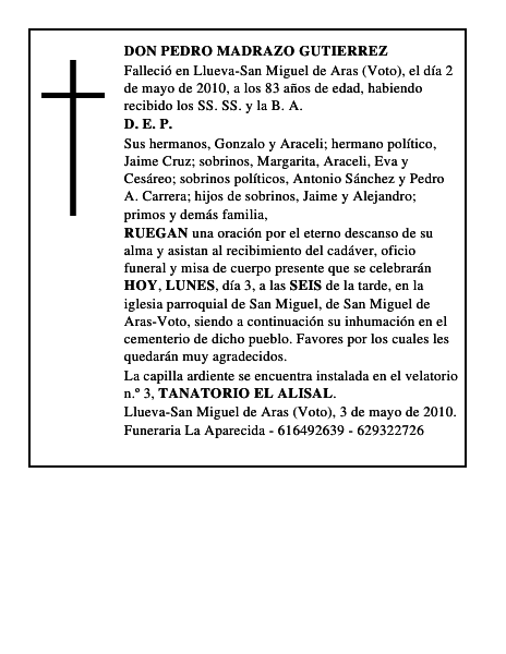 DON PEDRO MADRAZO GUTIERREZ