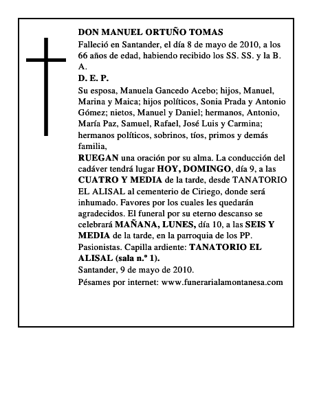 DON MANUEL ORTUÑO TOMAS