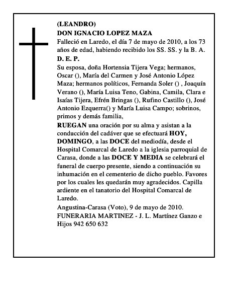 DON IGNACIO LOPEZ MAZA