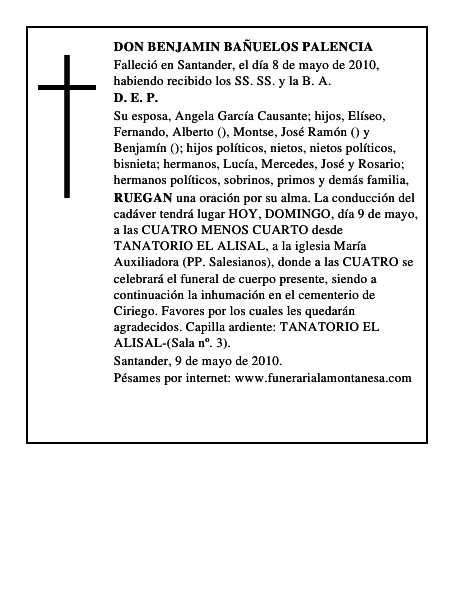 DON BENJAMIN BAÑUELOS PALENCIA