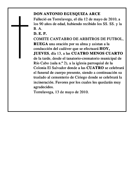 DON ANTONIO EGUSQUIZA ARCE