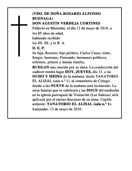 DON AGUSTIN VERDEJA CORTINES