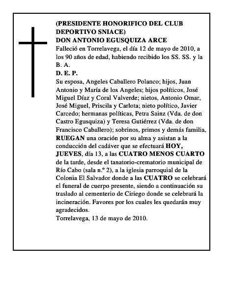 DON ANTONIO EGUSQUIZA ARCE