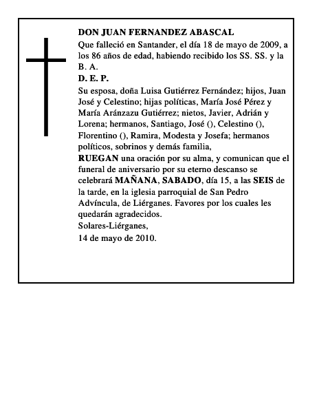 DON JUAN FERNANDEZ ABASCAL