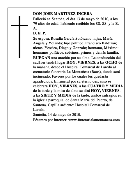 DON JOSE MARTINEZ INCERA