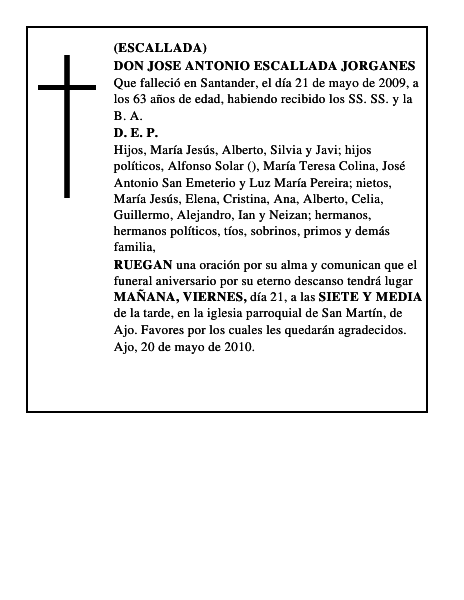 DON JOSE ANTONIO ESCALLADA JORGANES
