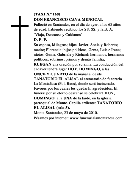 DON FRANCISCO CAVA MENOCAL