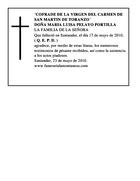 DOÑA MARIA LUISA PELAYO PORTILLA
