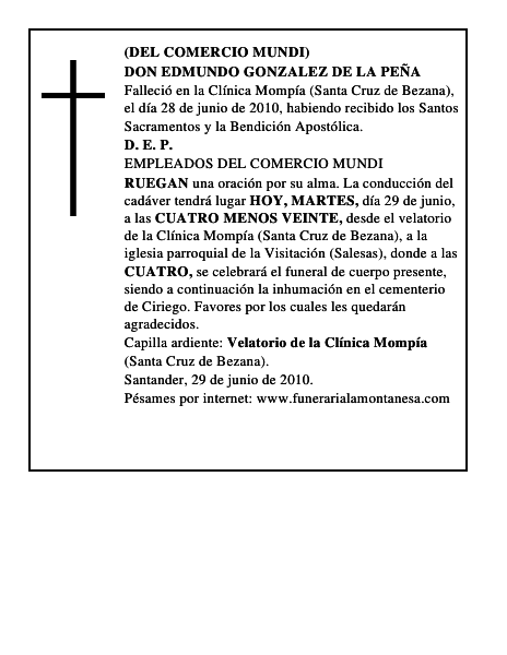 DON EDMUNDO GONZALEZ DE LA PEÑA