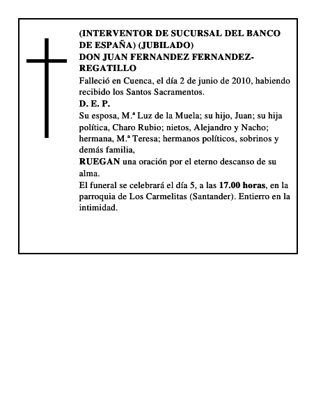 DON JUAN FERNANDEZ FERNANDEZ-REGATILLO