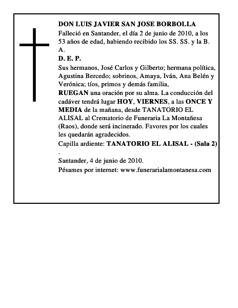 DON LUIS JAVIER SAN JOSE BORBOLLA