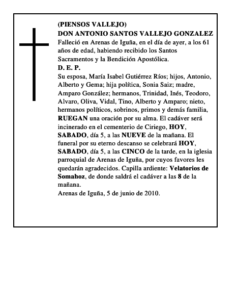 DON ANTONIO SANTOS VALLEJO GONZALEZ