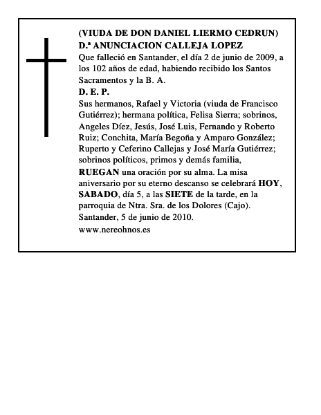 D.ª ANUNCIACION CALLEJA LOPEZ