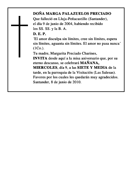 DOÑA MARGA PALAZUELOS PRECIADO