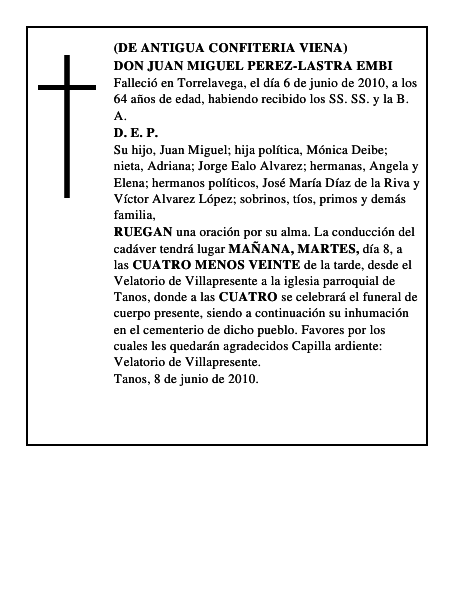 DON JUAN MIGUEL PEREZ-LASTRA EMBI