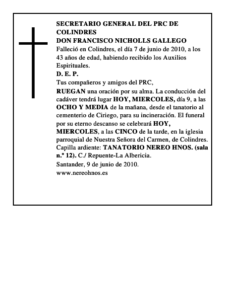 DON FRANCISCO NICHOLLS GALLEGO