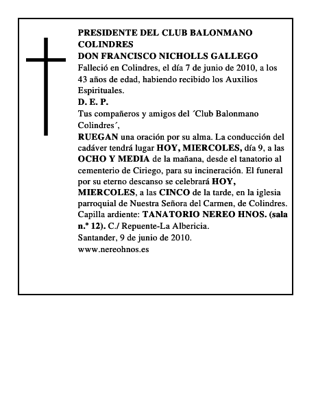 DON FRANCISCO NICHOLLS GALLEGO