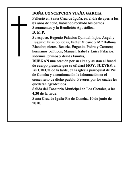 DOÑA CONCEPCION VIAÑA GARCIA