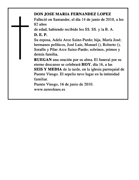 DON JOSE MARIA FERNANDEZ LOPEZ