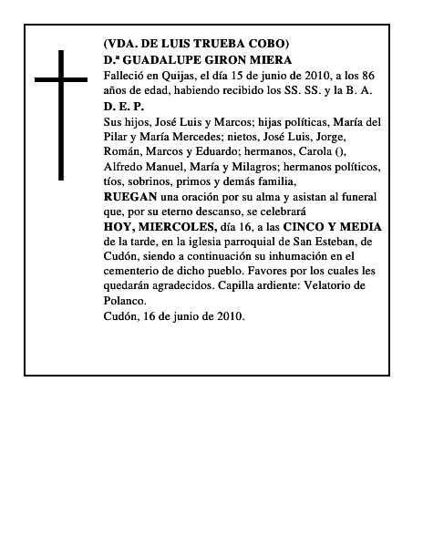 D.ª GUADALUPE GIRON MIERA