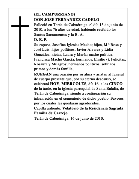 DON JOSE FERNANDEZ CADELO