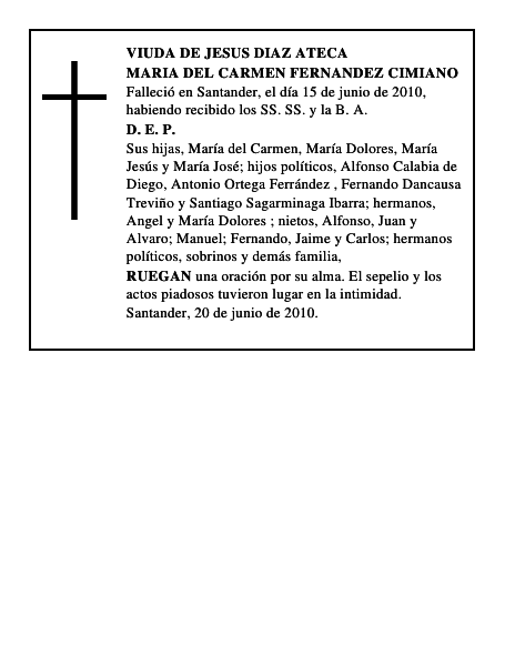 MARIA DEL CARMEN FERNANDEZ CIMIANO
