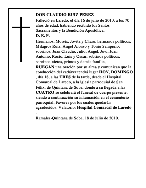 DON CLAUDIO RUIZ PEREZ
