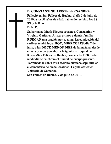 D. CONSTANTINO ARISTE FERNANDEZ