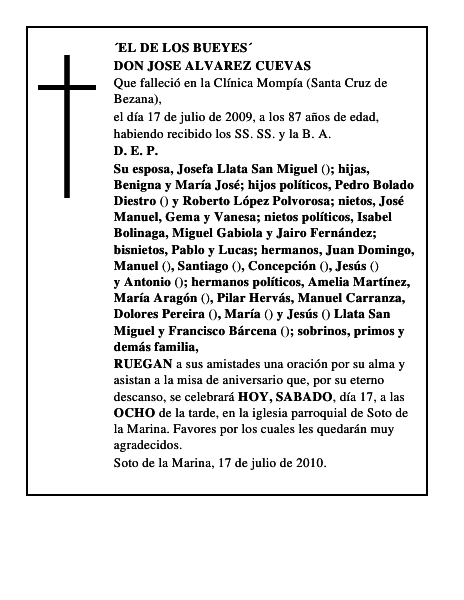 DON JOSE ALVAREZ CUEVAS