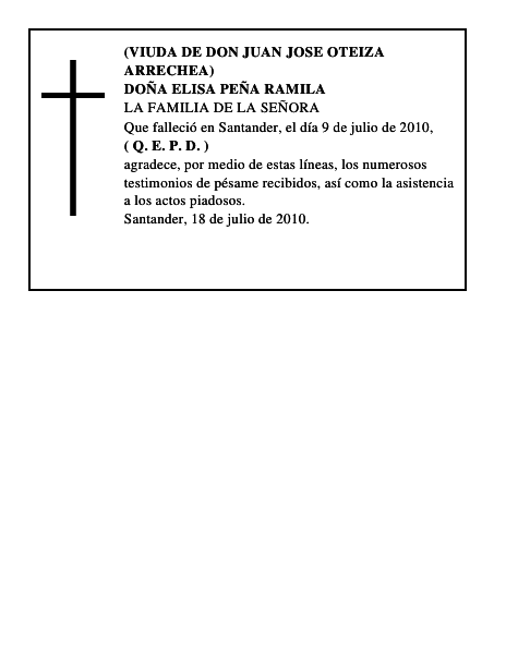 DOÑA ELISA PEÑA RAMILA